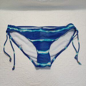 Ralph Lauren Bikini Blue Tie-Dye Bottom Side Tie Details Beads Womens Swimwear